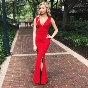 Red formal dress